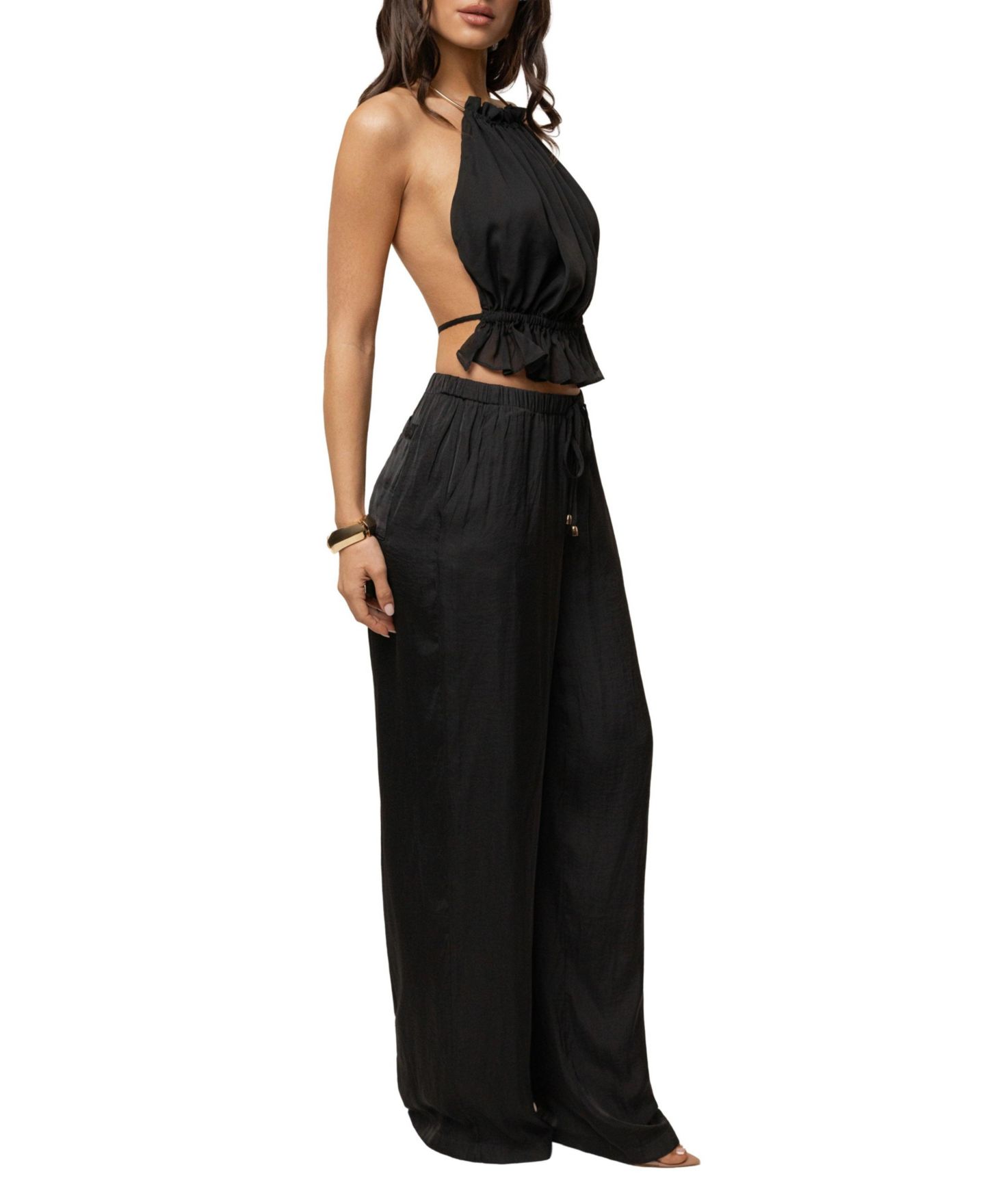Женский топ JLUXLABEL Moonlit Coast Halter, цвет: Чёрный — фото 7