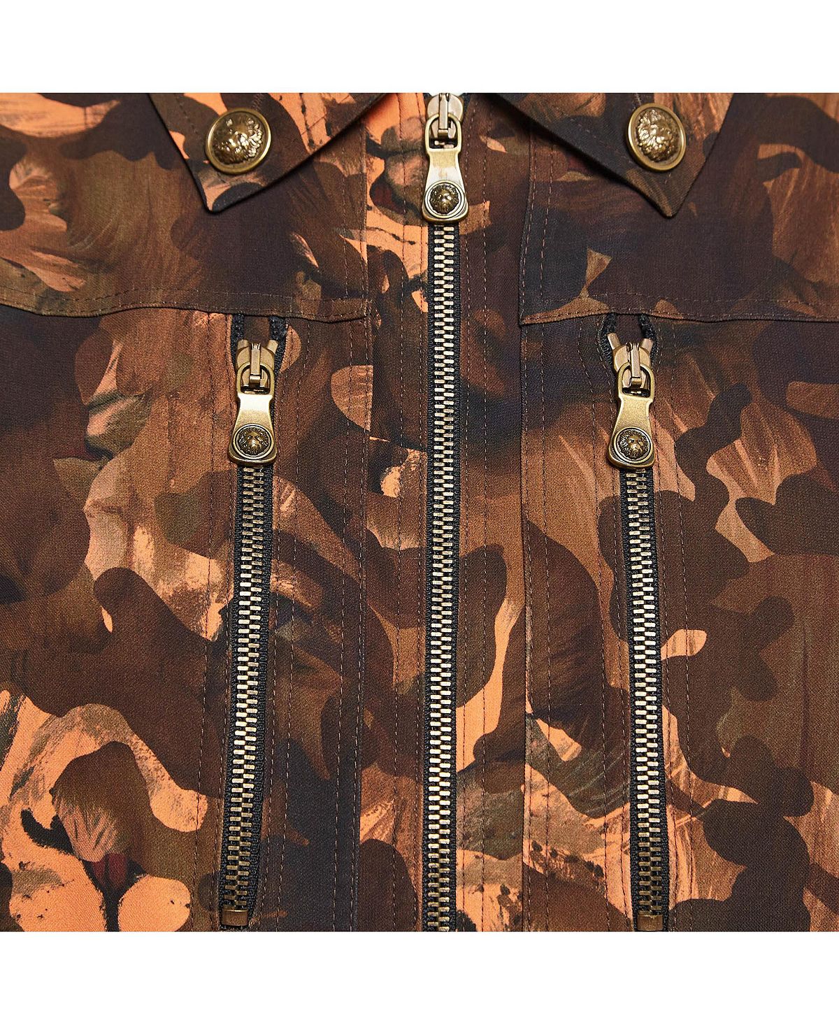 Pre-Owned Versace Women's Camouflage Print Jersey Zip-Up Jacket view 4 — MAYCSS fashion products