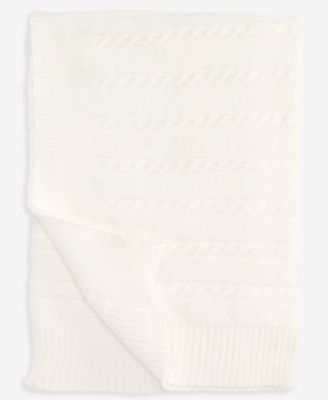 Baby Boys' or Baby Girls' Cable-Knit Ribbed-Border Blanket