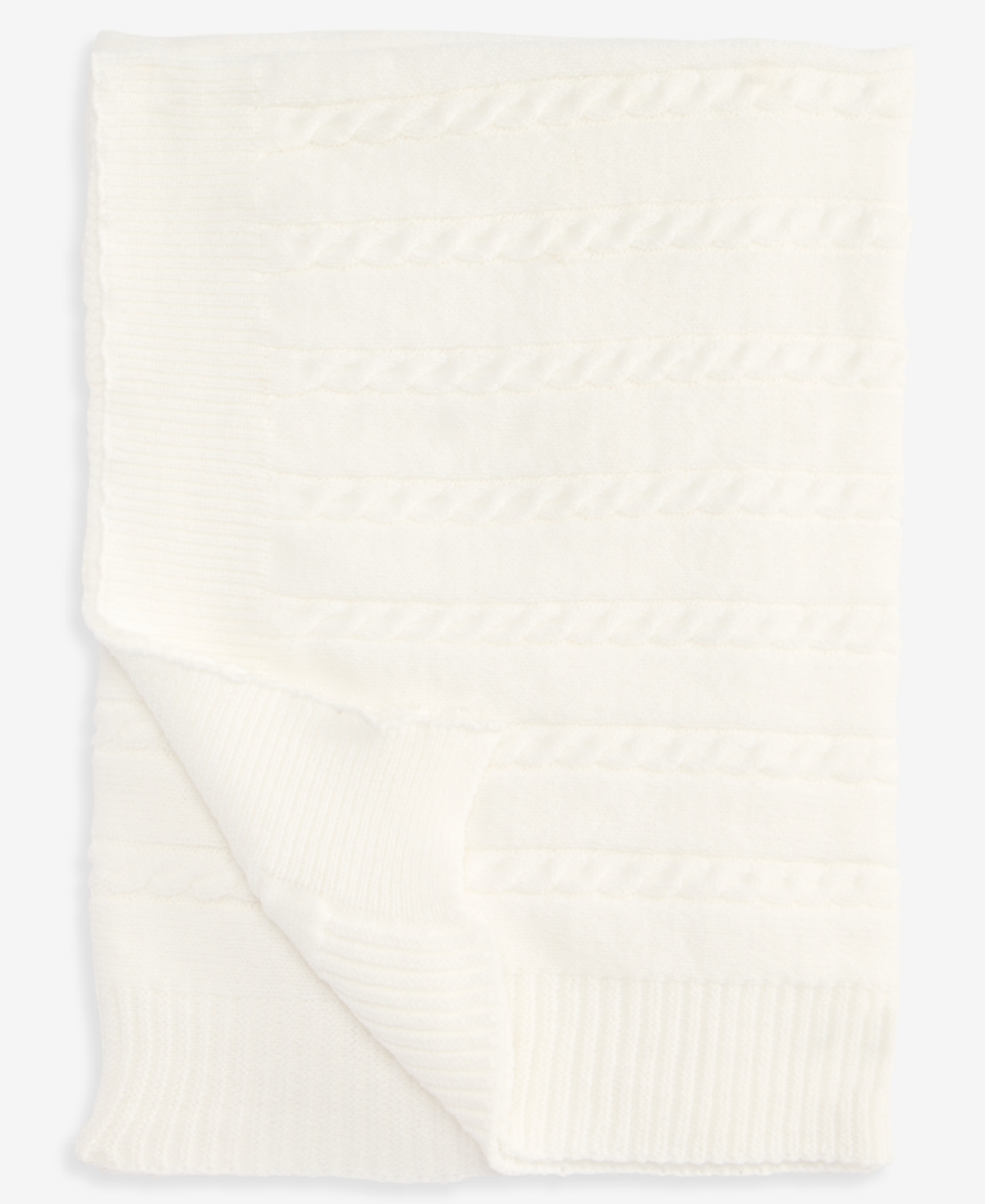 First Impressions Kids' Baby Boys' Or Baby Girls' Cable-knit Ribbed-border Blanket, Macy's Exclusive In Brown