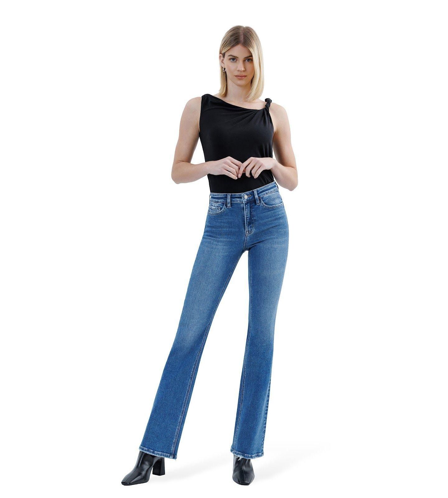 Женские джинсы Flying Monkey High Rise Full Length Bootcut, цвет: Синий, вариант 1 — фото 2