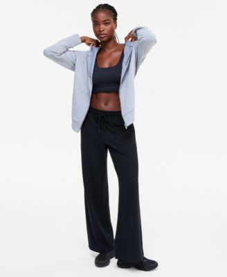 Women's Fleece Open-Hem Wide-Leg Pants