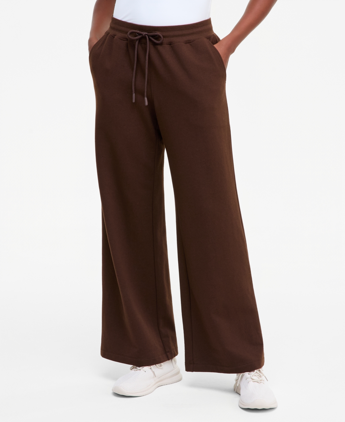 Id Ideology Women's Fleece Open-Hem Wide-Leg Pants, Macy's Exclusive