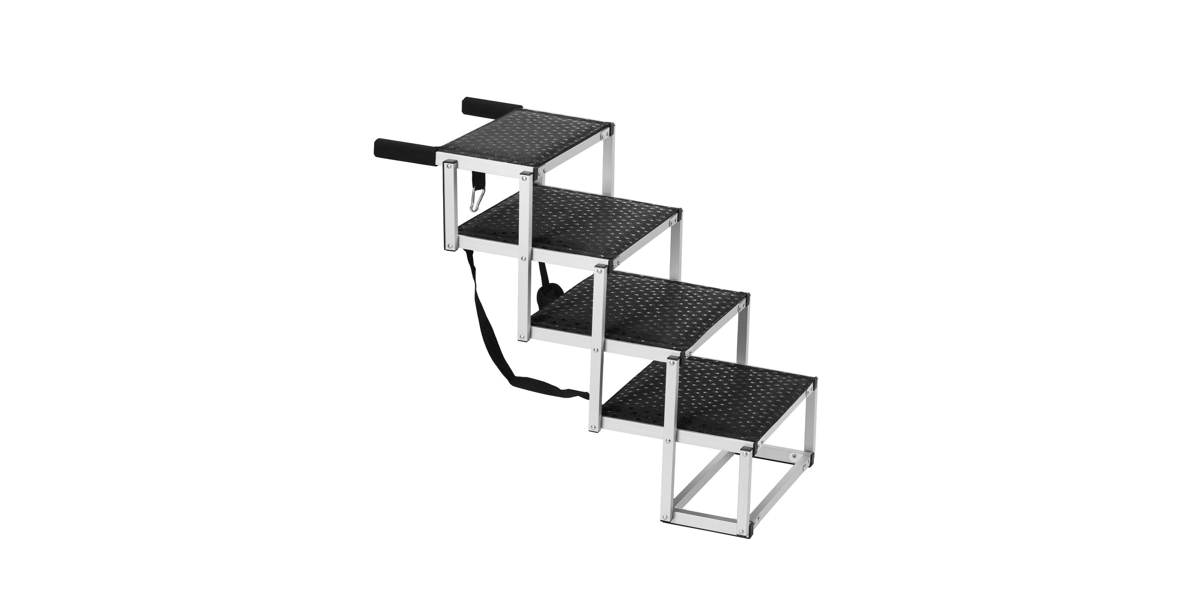 Vevor Dog Stair for Cars 4-step Folding Dog Steps Aluminum Loads up to 150 lbs