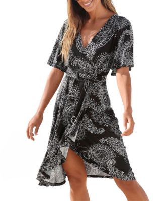 Women's Belted Asymmetrical Dress