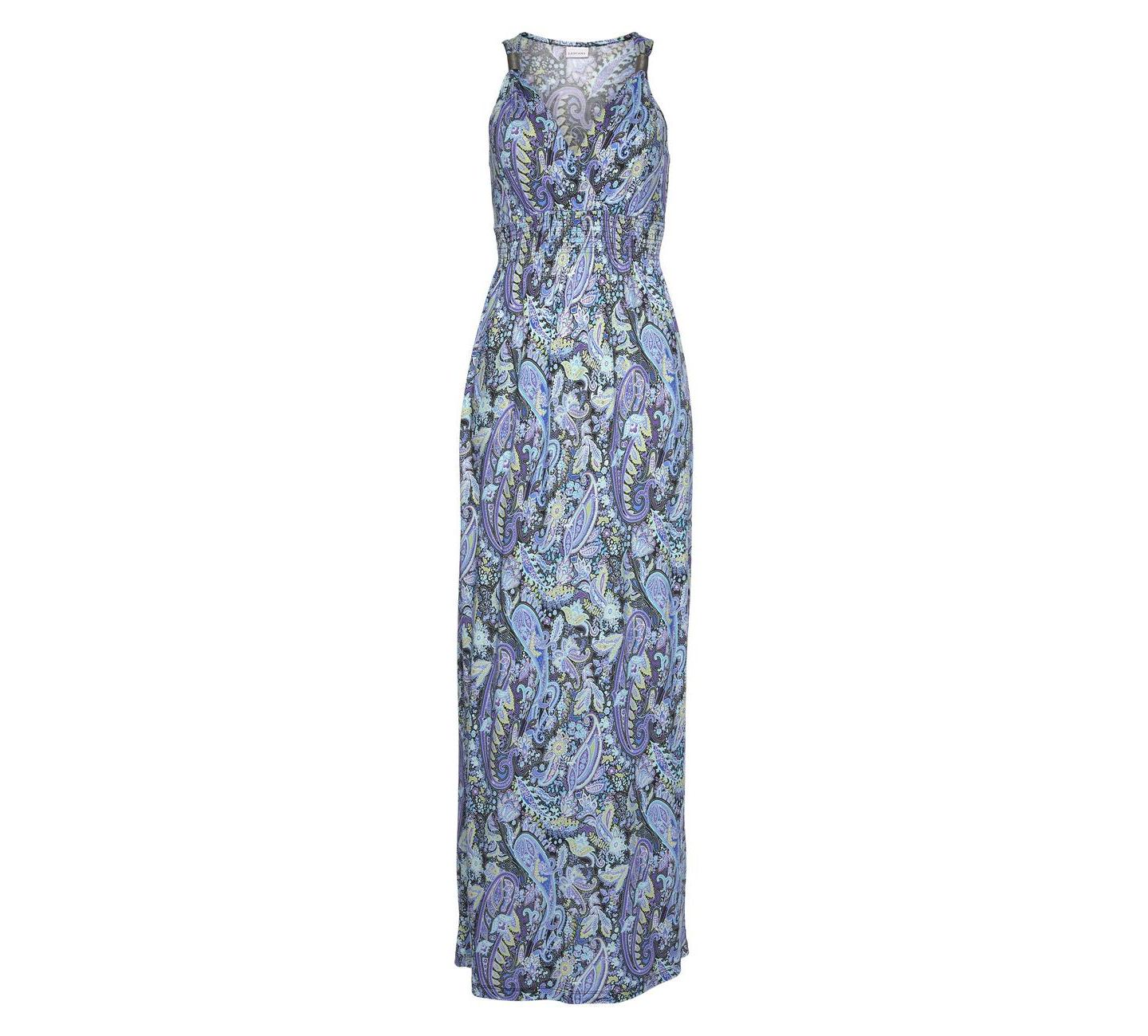Женское платье LASCANA Viscose Paisley Print Smocked V-Neck Smocked-Waist Maxi — фото 5