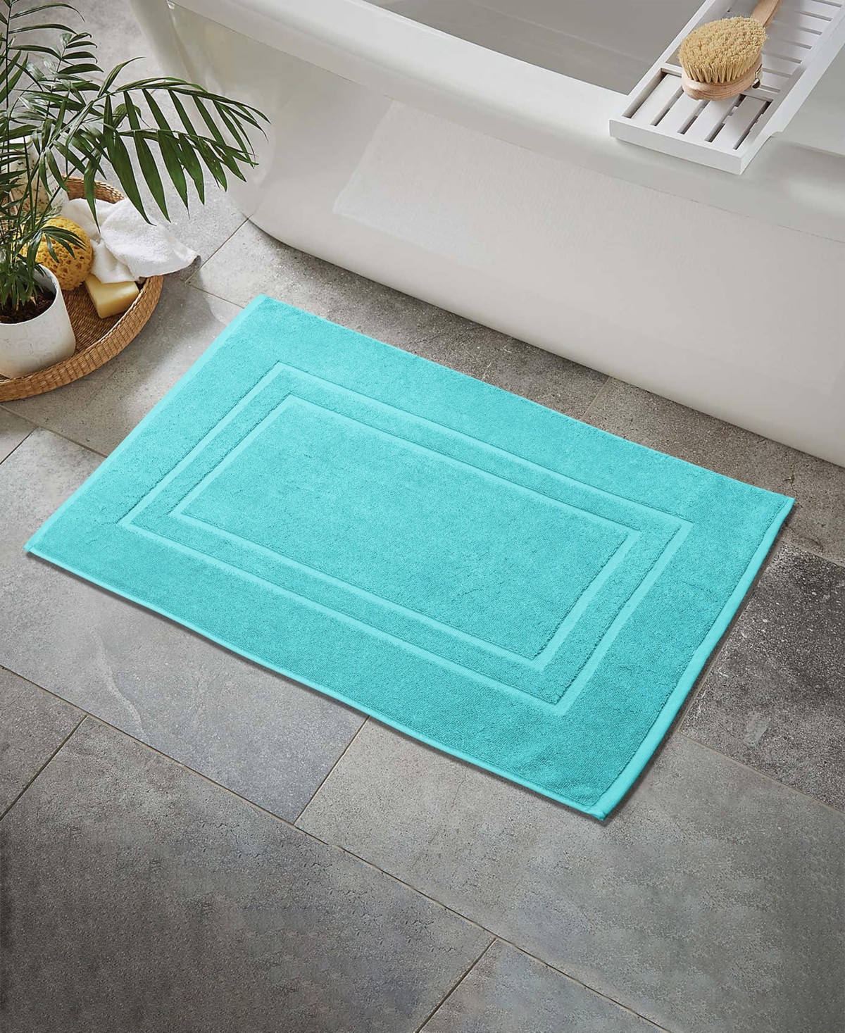 Feather & Stitch, Ny Cotton Super Absorbent Terry 2-Piece Bath Mat Set