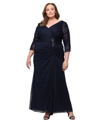 Plus Size Ruched Detail Ball Gown