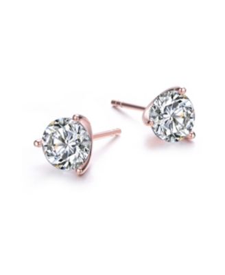 Minimalist Sterling Silver CZ Solitaire Extra Mini Stud Earrings