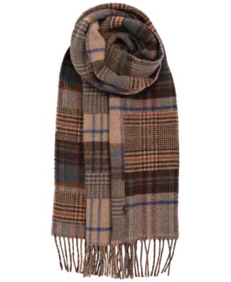 Men's Twisted Rope Fringe Patchwork Scarf