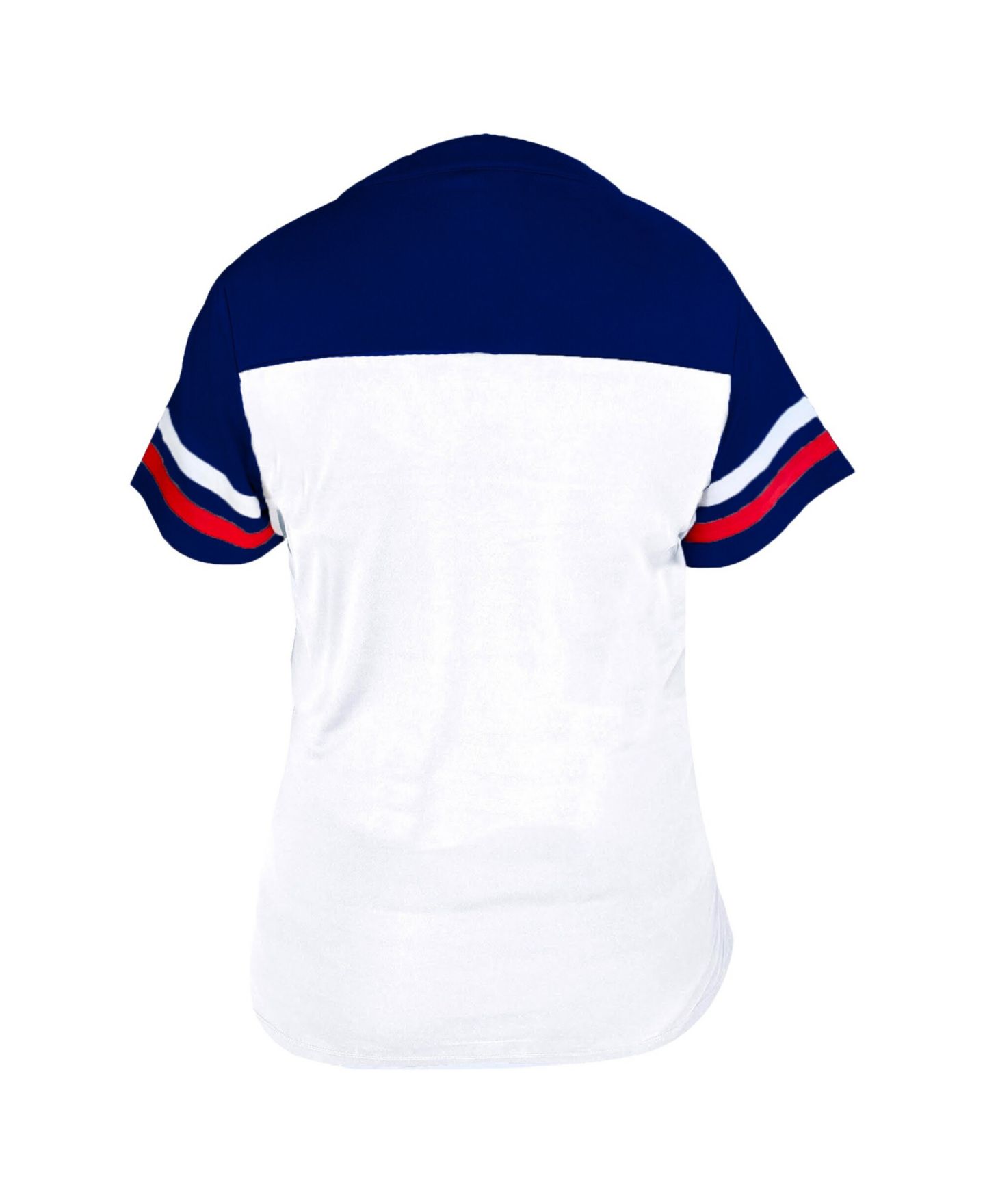 Женская футболка Fanatics Profile White/Royal Texas Rangers Plus Size Two-Stripe V-Neck — фото 3