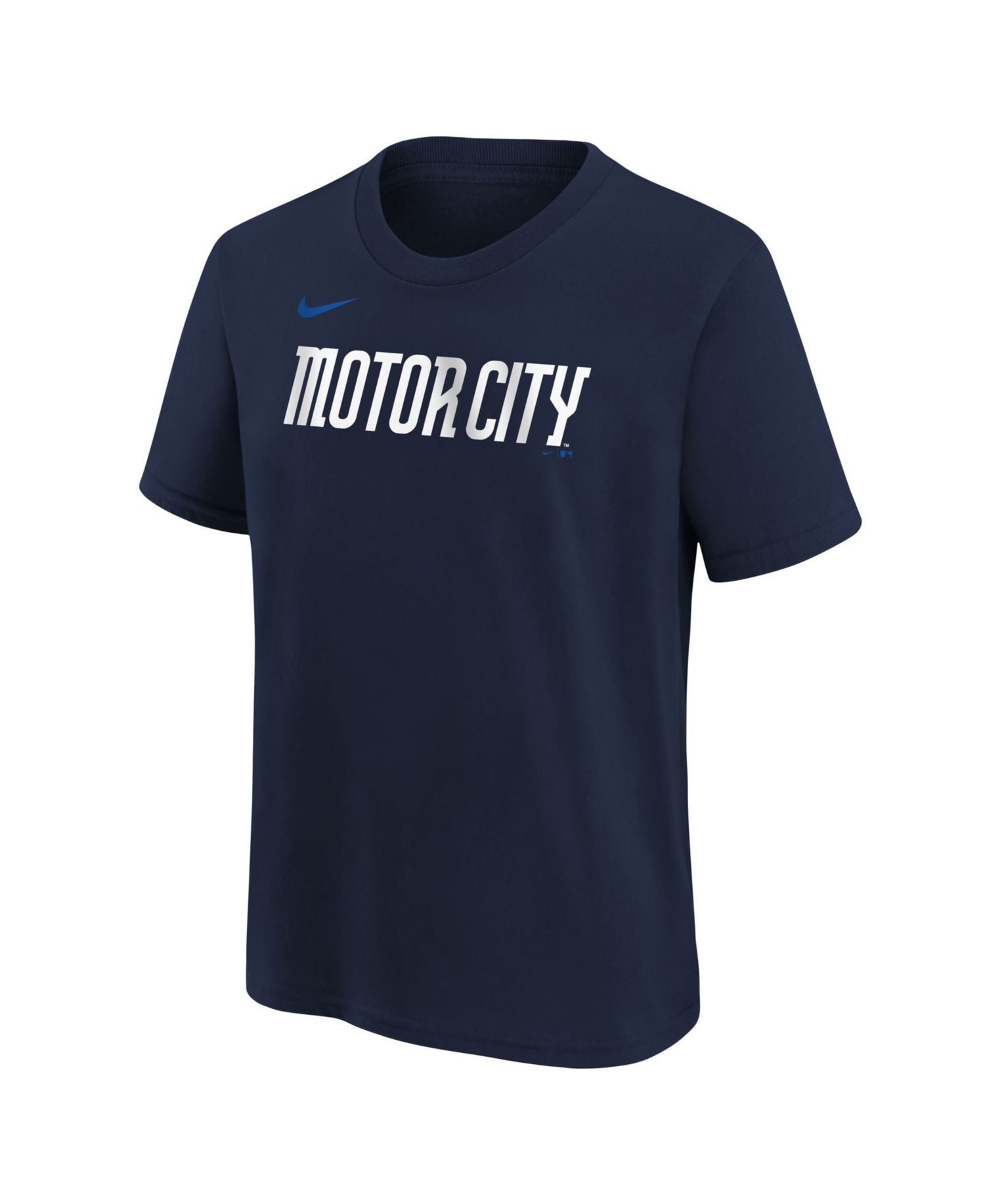 Big Boys and Girls Navy Detroit Tigers City Connect Wordmark T-Shirt