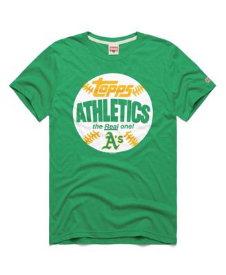 Men's Green Athletics MLB x Topps Baseball the Real One Tri-Blend T-Shirt