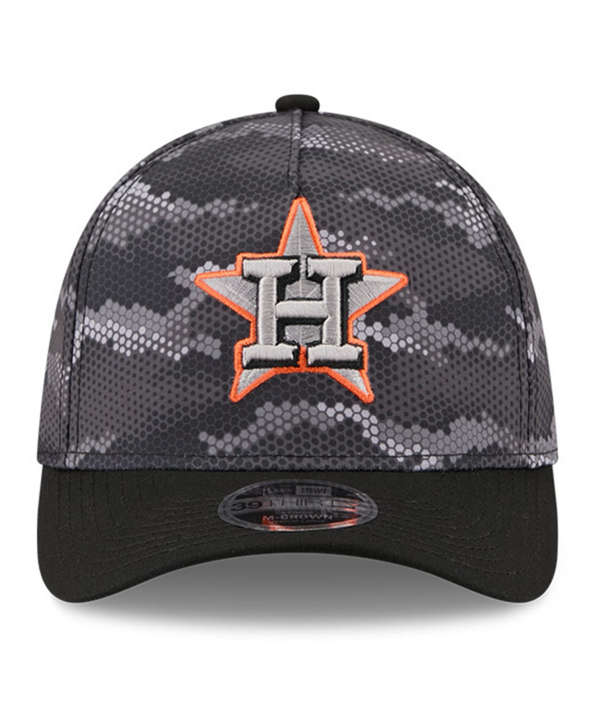 New Era Men's Black Houston Astros Camo 39THIRTY A-Frame Flex Hat