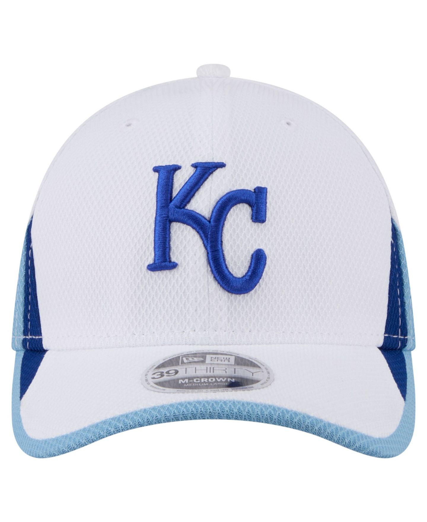 Мужская кепка New Era White Kansas City Royals Cut n Sew 39THIRTY Flex Hat — фото 2