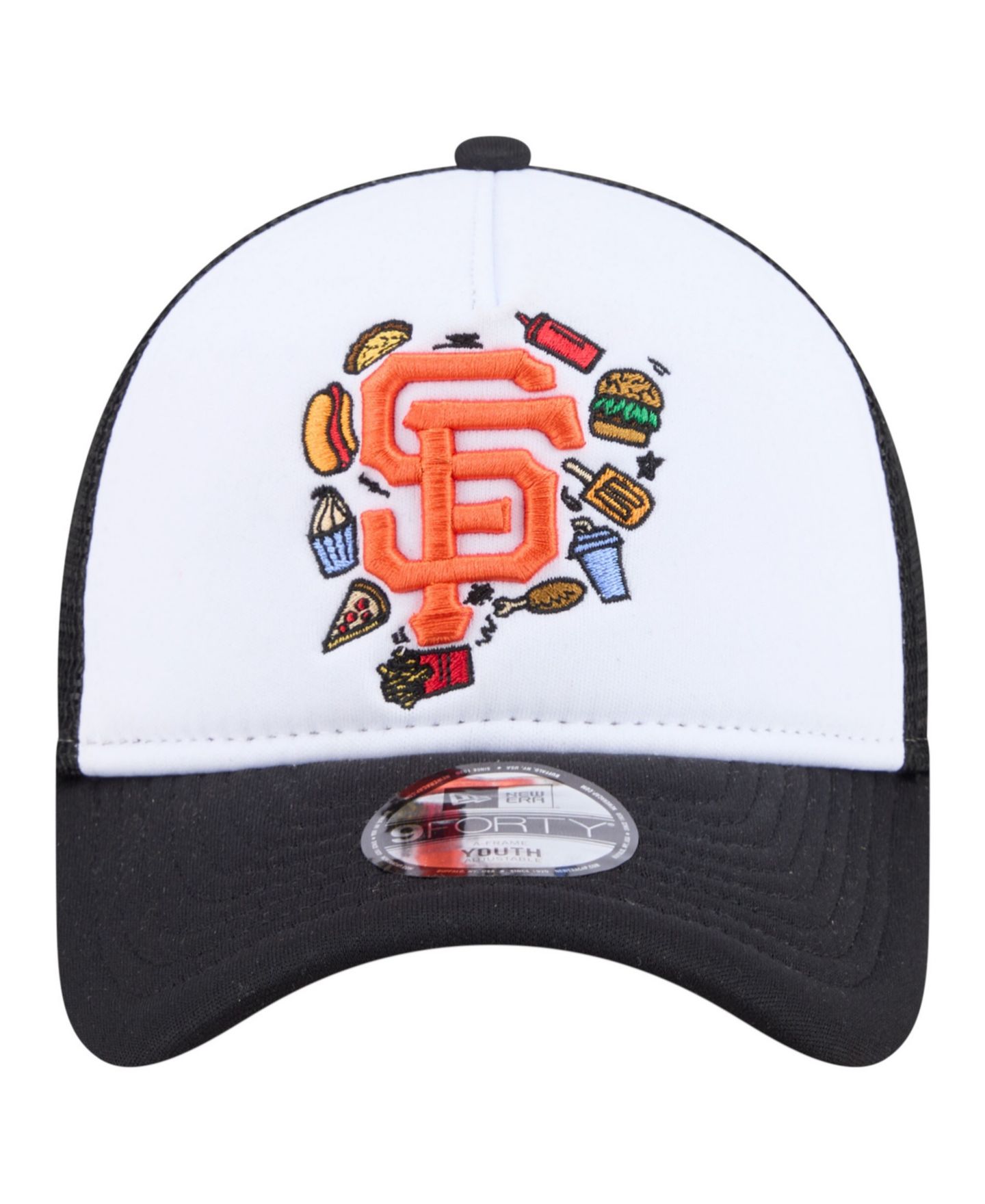 Детская кепка New Era White/Black San Francisco Giants Food A-Frame 9FORTY Trucker Adjustable Hat — фото 2