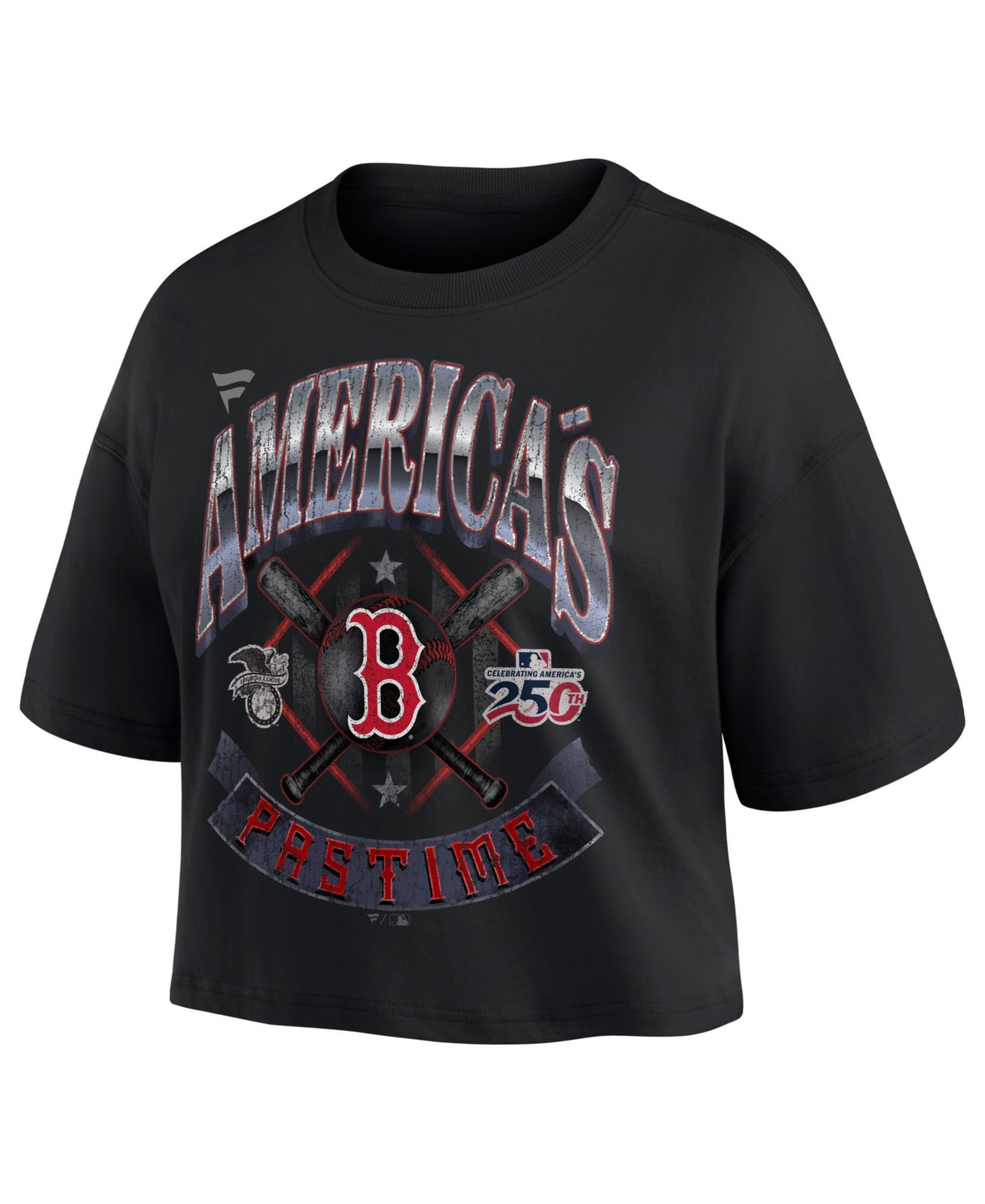 Женская футболка Fanatics Black Boston Red Sox Americana Crop — фото 2