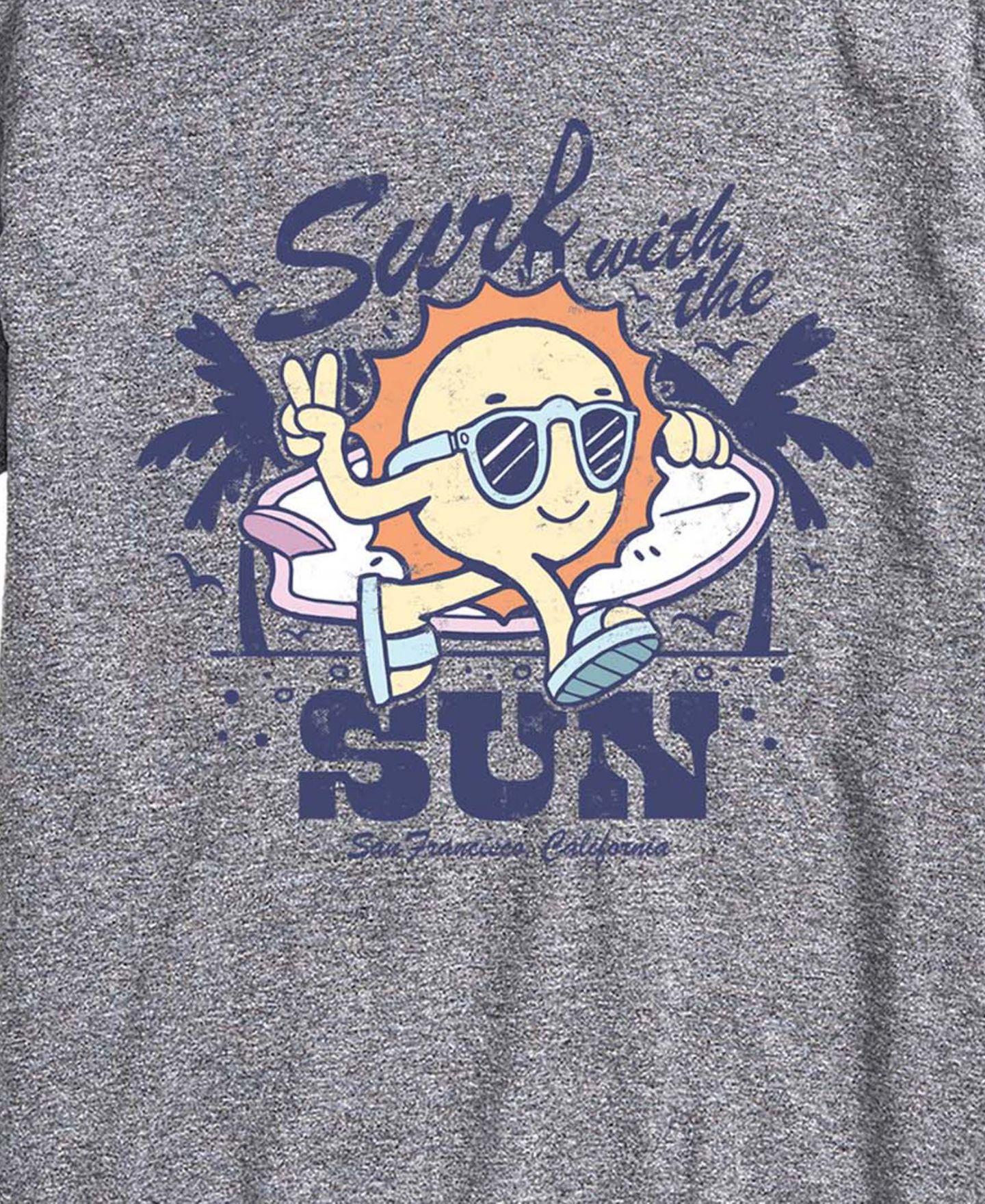Мужская футболка AIRWAVES Instant Message Surf With The Sun Graphic, цвет: Меланжевый — фото 3