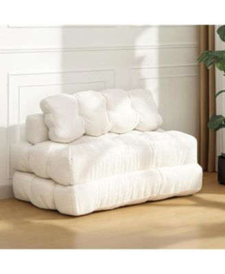 3-in-1 Folding Sofa Bed, Convertible Single Futon Couch Bed with Back Support and Pillow
