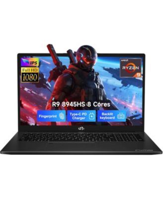17.3" Gaming Laptop,AMD Ryzen 9 8945HS,64GB DDR5 RAM,2TB SSD, Radeon 780M Graphics,Fingerprint,AI-Powered Business and Gaming PC,Win 11