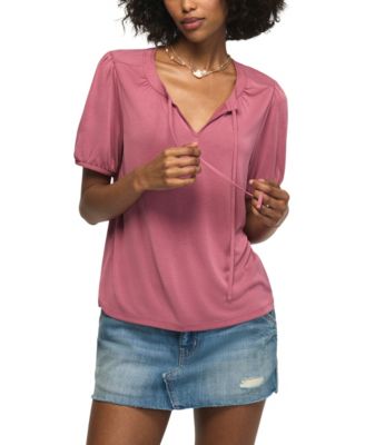 Women's Sandwash Tie-Front Shirred Top