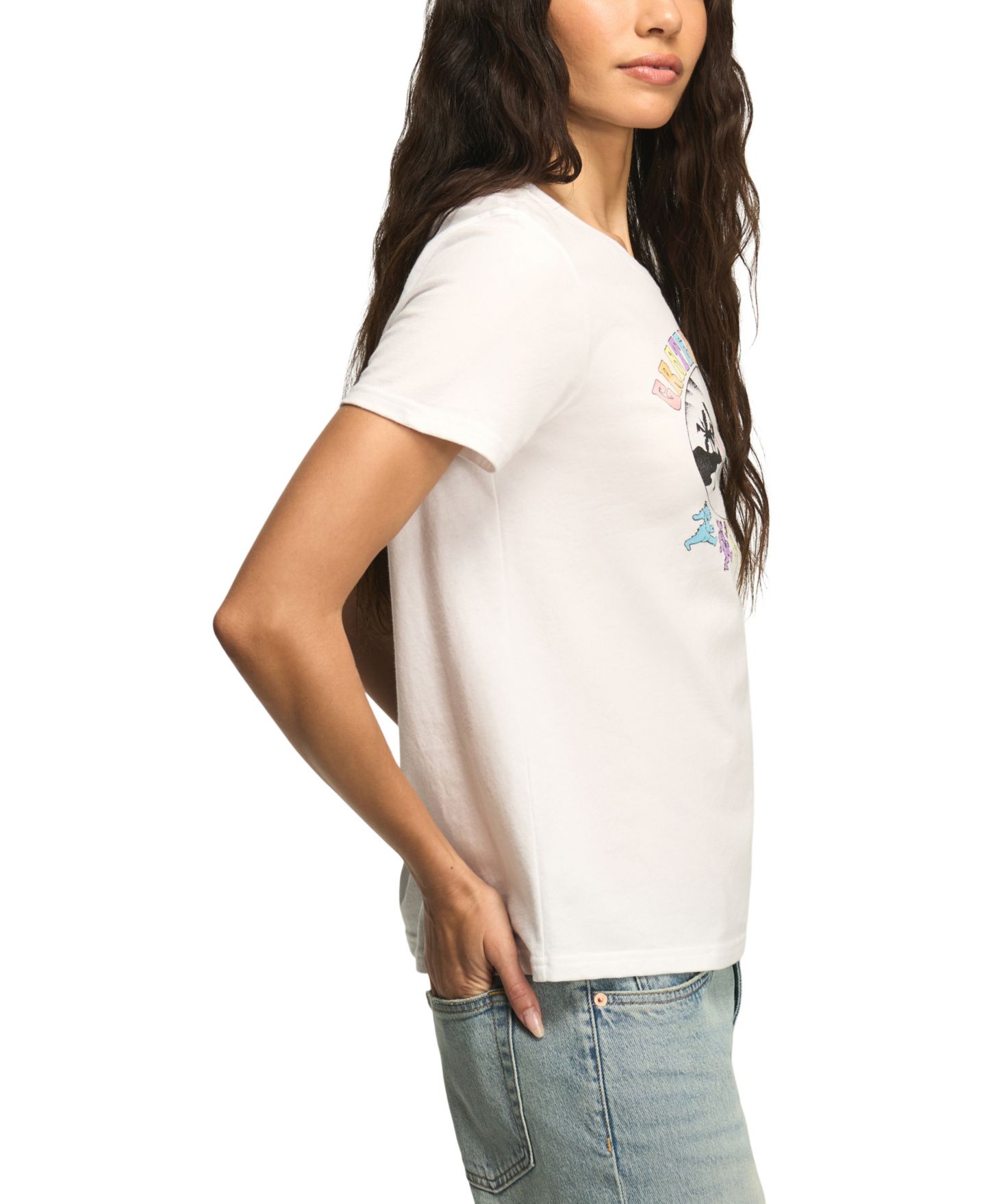 Женская футболка Lucky Brand Grateful Dead Graphic Crewneck, цвет: Яркий белый — фото 3