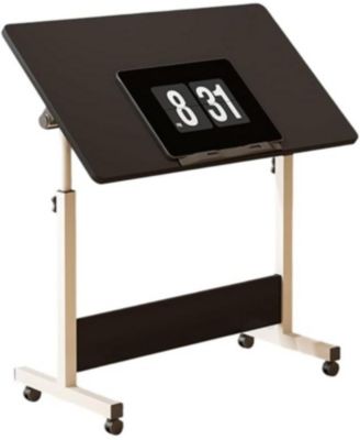 Small Adjustable Standing Desk with Wheels, Mobile Sit-Stand Laptop Workstation for Home Office