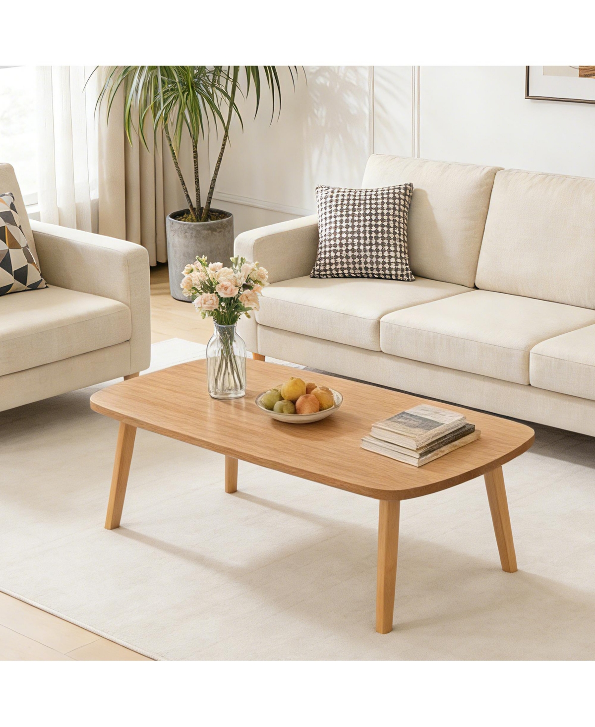 gaomon Wooden Folding Coffee Table with Legs No Assembly, Small Spaces Tatami Foldable Table, Large Floor Desk