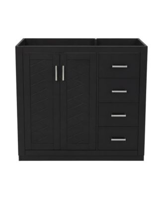 36Inch Bathroom Vanity without Top Sink Solid Wood Frame Freestanding Storage Cabinet with 3 Drawers and Soft Closing Doors Basin Not Included