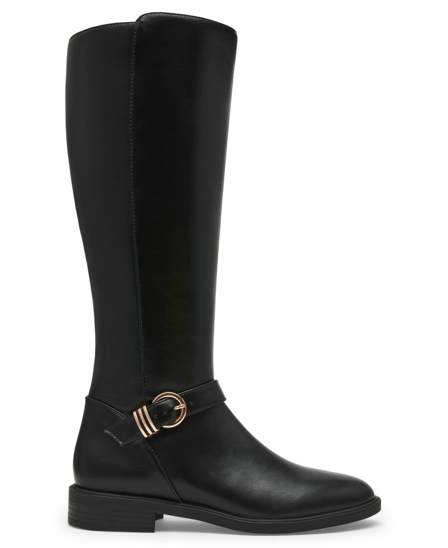 Женские ботинки Anne Klein Solana Zipper Tall, цвет: Чёрный гладкий — фото 2