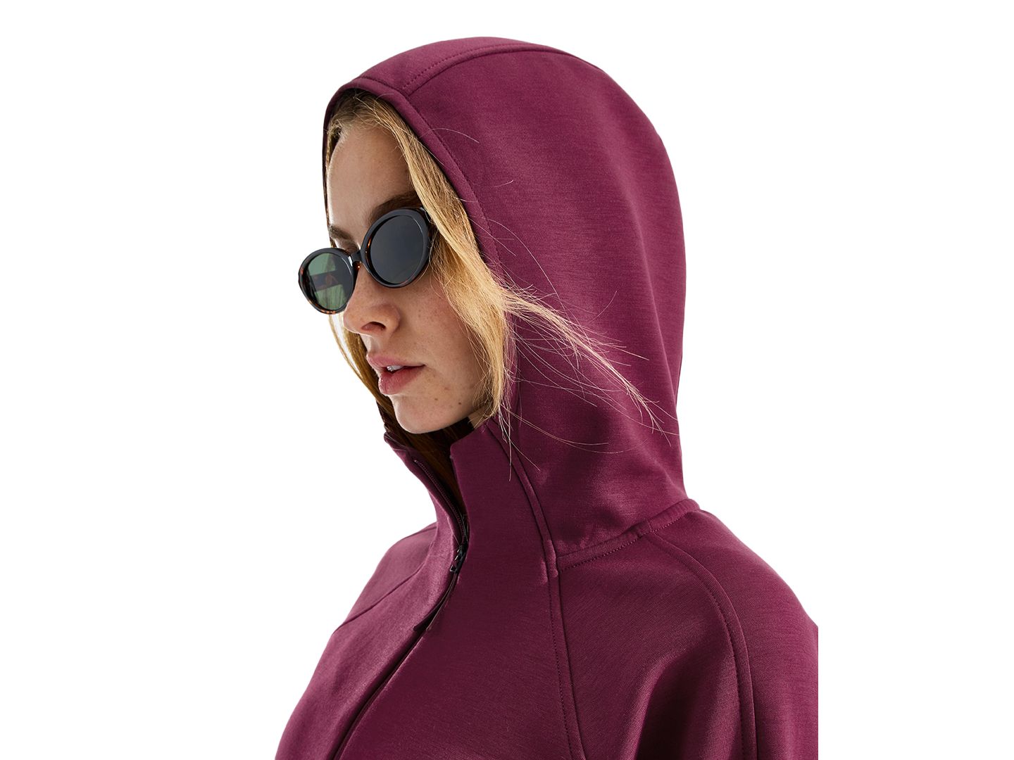 Женское худи The North Face Jaida Quarter Zip, цвет: Бордовый — фото 4