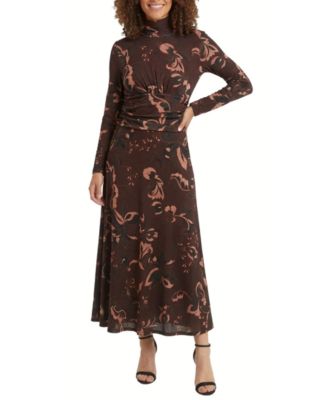 Petite A-Line Midi Turtleneck Dress