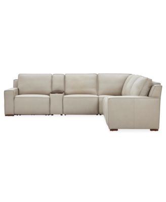 Aspen 6-Piece 3 Power Motion Leather L Sectional
