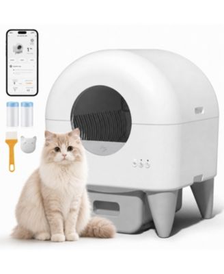 Smart Automatic Cat Litter Box with App Control, 95L Interior, 15L Sealed Waste Drawer and Quiet Night Mode