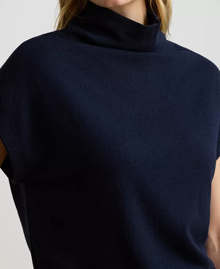 Women's Mock-Neck Cap-Sleeve Sweater - thumbnail 4