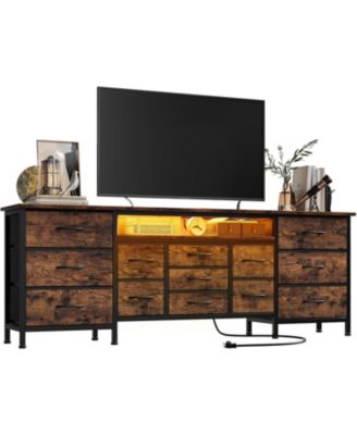 70 Inch TV Stand with Drawers and Outlet, Long Entertainment Center for 65 75 80 Inch TV