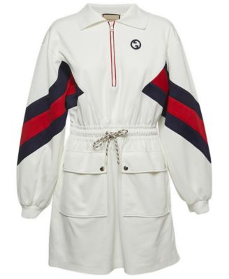 Women's Knit Interlocking G Web Detailed Mini Polo Dress