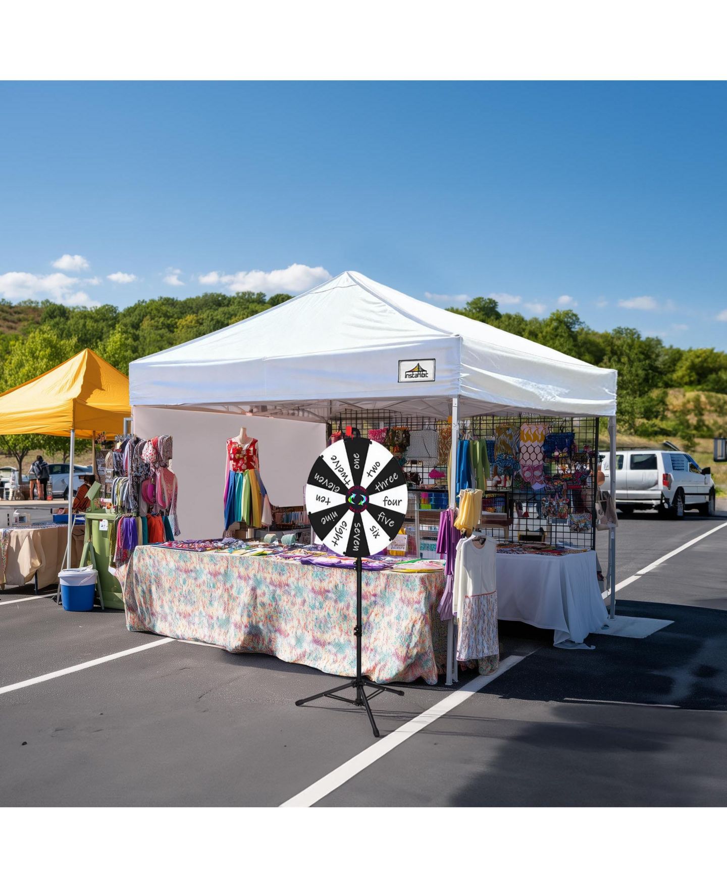 Детские игрушки WinSpin Modular Prize Wheel and 10x10ft Pop Up Canopy 4 Sidewalls 12 Backup Panels, цвет: Natrual — фото 6
