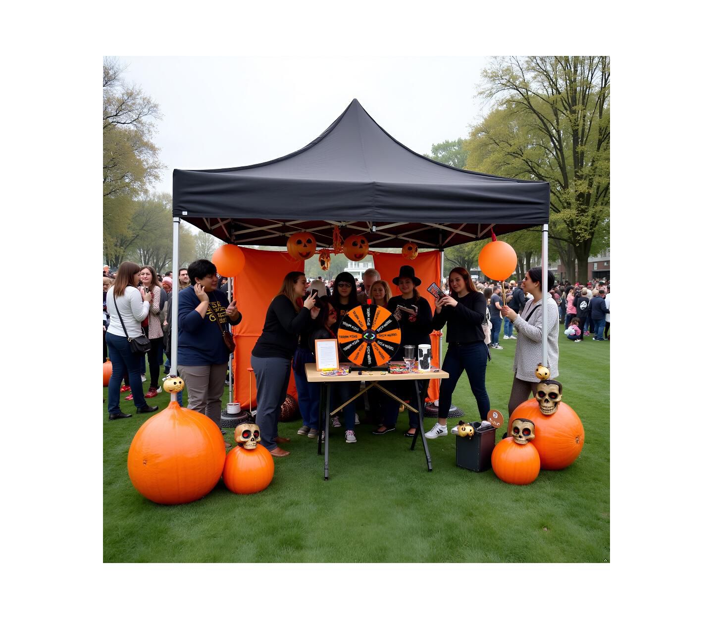 Детская игрушка WinSpin 24" Display Prize Wheel Black and Orange DIY Tabletop 12 Slots Modular Custom Spinning Wheel for Pop Up Trade Show, цвет: Natrual — фото 2