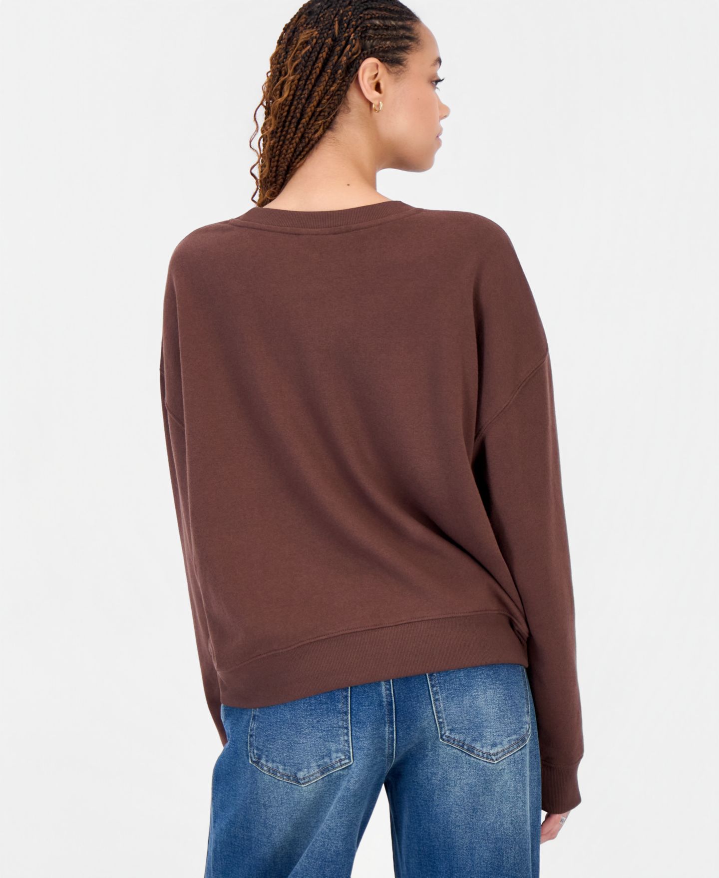 Женская толстовка Grayson Threads, The Label Juniors' I Love NY Bear Fleece Crewneck, цвет: Коричневый — фото 2