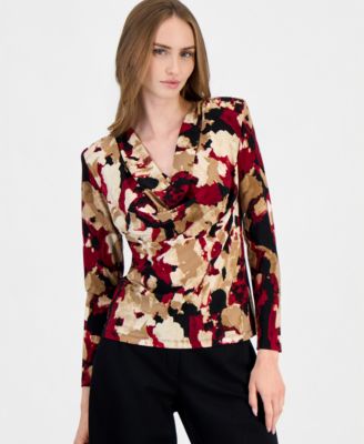 Women's Cowl Neck Long-Sleeve Blouse