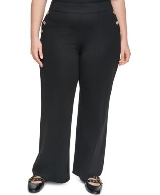Plus Size Compression Sailor Mid-Rise Straight Pants