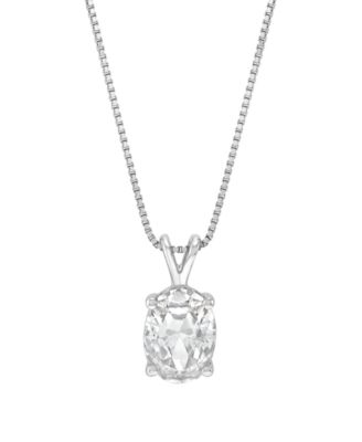 IGI Certified Lab-Grown Diamond Solitaire Pendant Necklace (1 ct. t.w.) in 14k White Gold