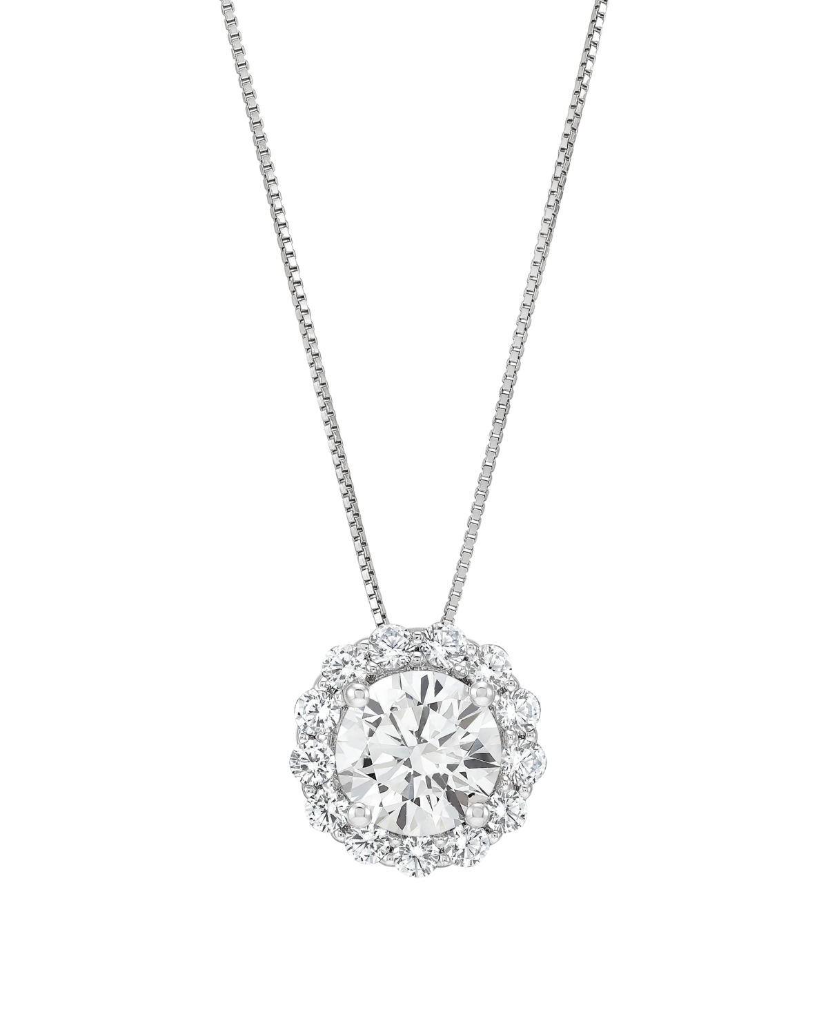Macy's Igi Certified Lab-Grown Diamond Pendant Necklace (2 ct. t.w.) in 14k White Gold - 14k White Gold