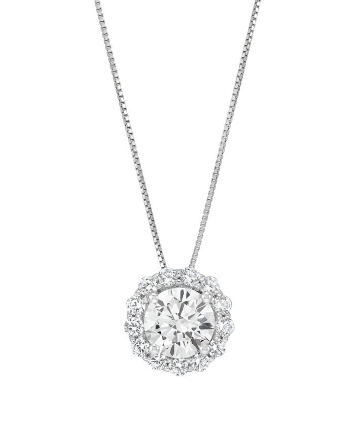 IGI Certified Lab-Grown Diamond Pendant Necklace (2 ct. t.w.) in 14k