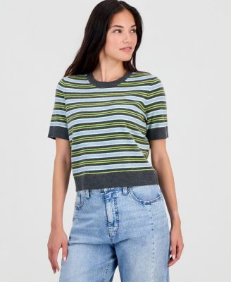 Women's Short-Sleeve Easy Crewneck Sweater Tee