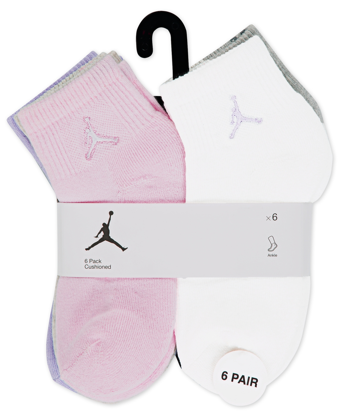 Jordan Boys 7-11 Ankle Socks, 6-Pack