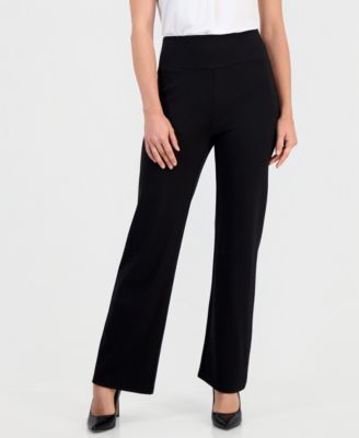 Petite Wide-Leg High-Waisted Pull-On Pants