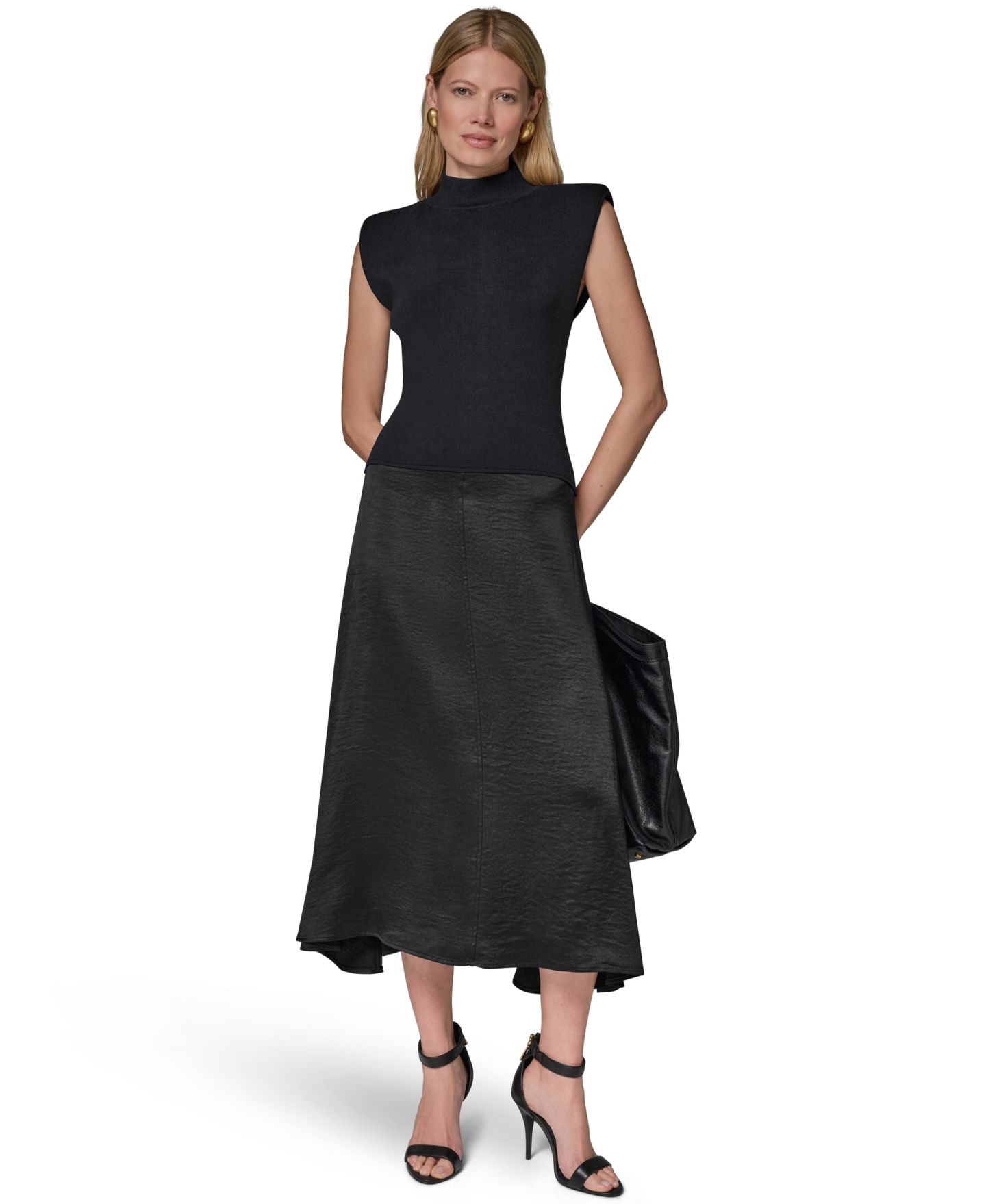 Женское платье Donna Karan New York Media Midi, цвет: Чёрный — фото 6