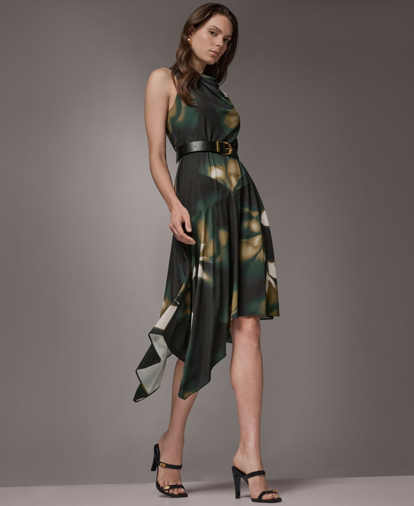 Женское платье Donna Karan New York Jersey Print Sleeveless, цвет: Оливковый разноцветный — фото 9